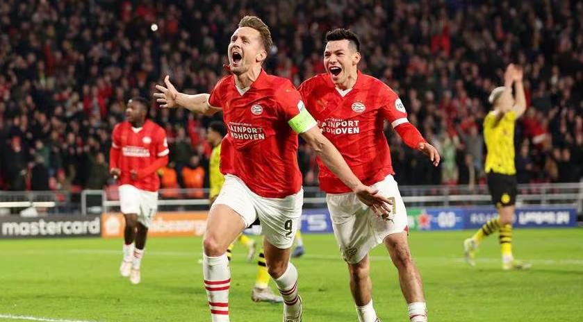 PSV y el Dortmund empatan a un gol en la ida de octavos