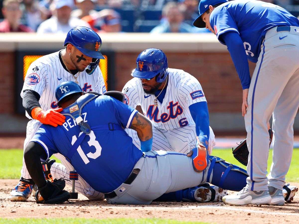 Salvador Pérez salió lastimado del Citi Field