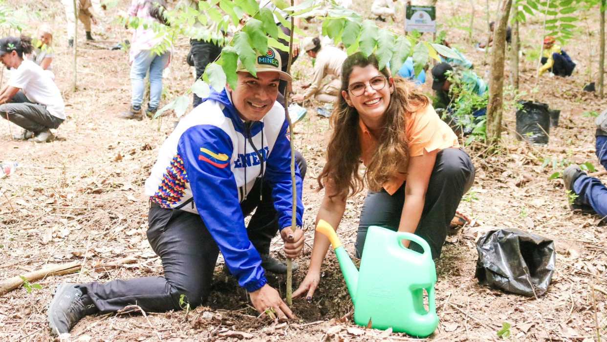 Ministerio de Ecosocialismo siembra 100 árboles de nogal como parte de un plan de reforestación