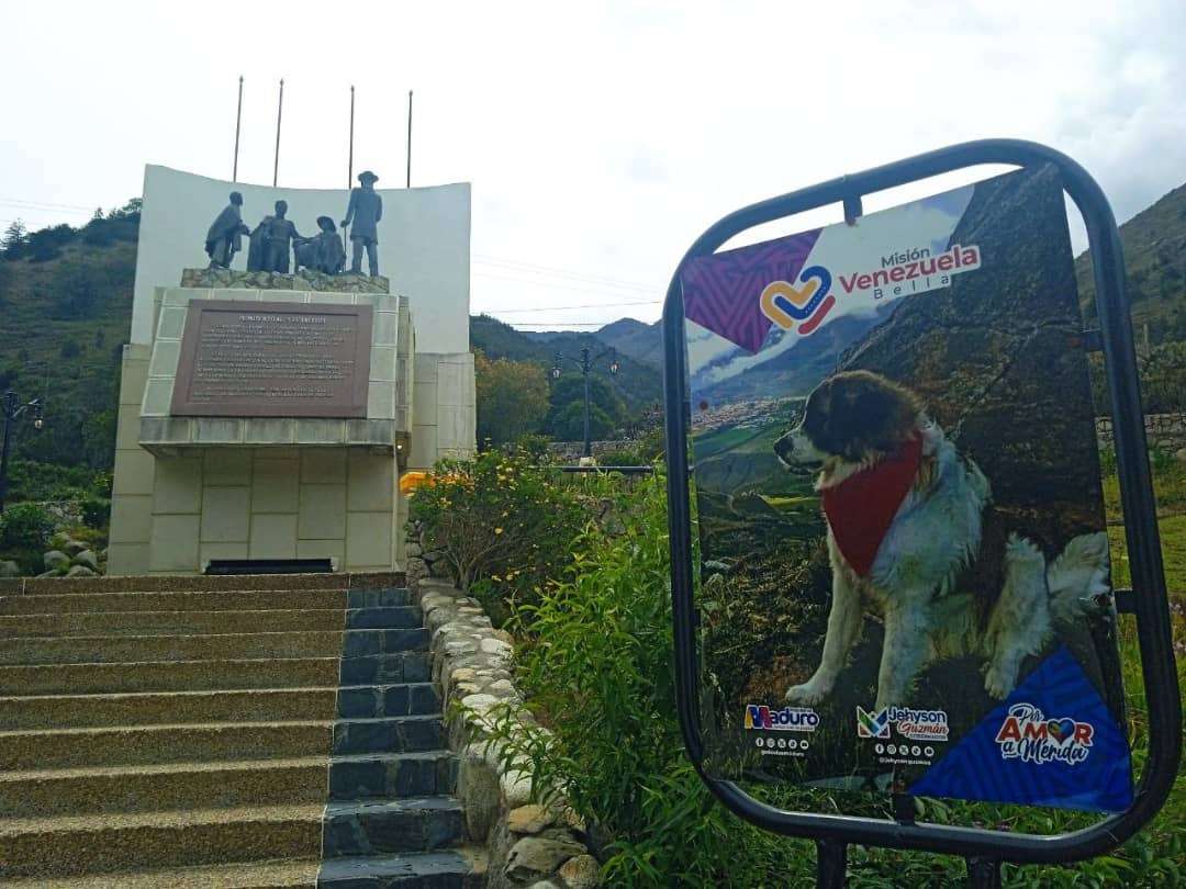 Recuperan el Monumento al Perro Nevado en Mucuchíes