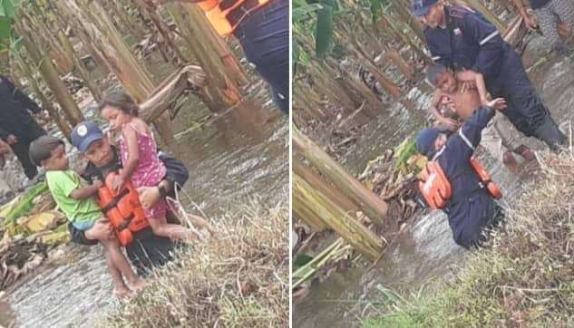 Zulia: Protección Civil rescata cuatro niños wayúu del río Quintanillo