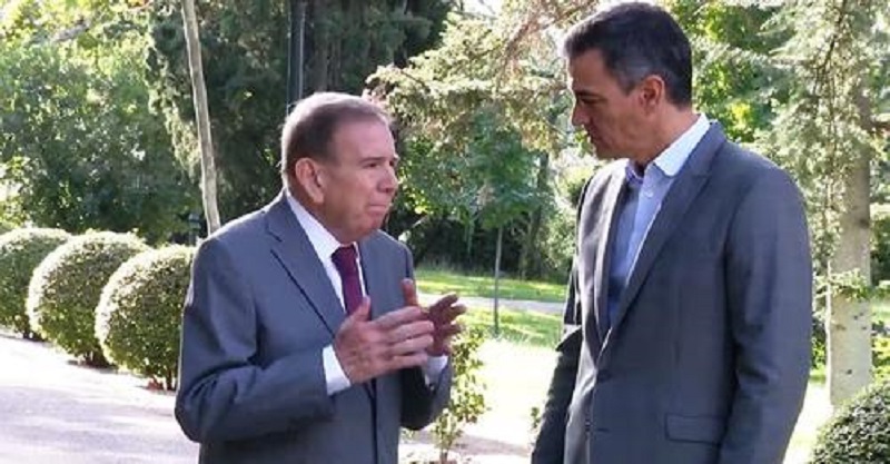Pedro Sánchez recibió a Edmundo González tras pedir el Congreso que reconozca su victoria
