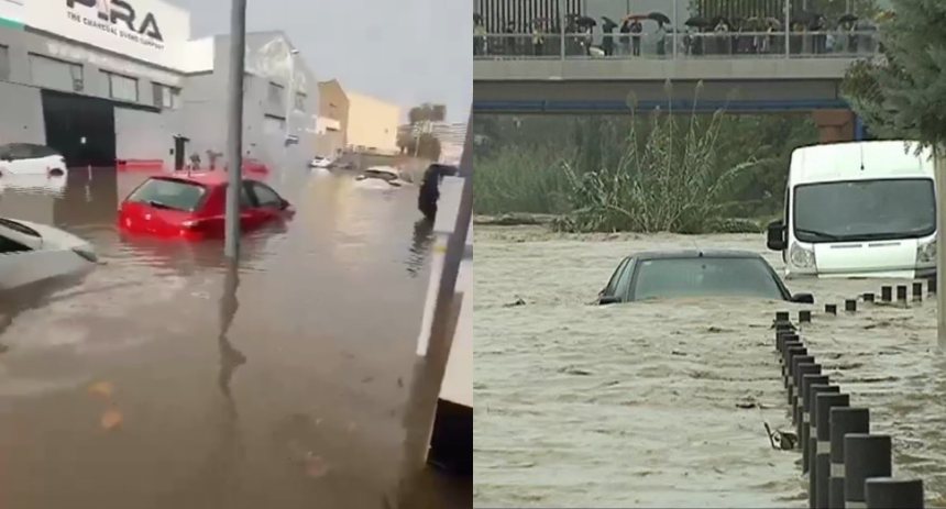 Impactantes imágenes de las inundaciones en Barcelona