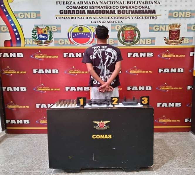 Incautan dron y balas a banda Luis Manilla