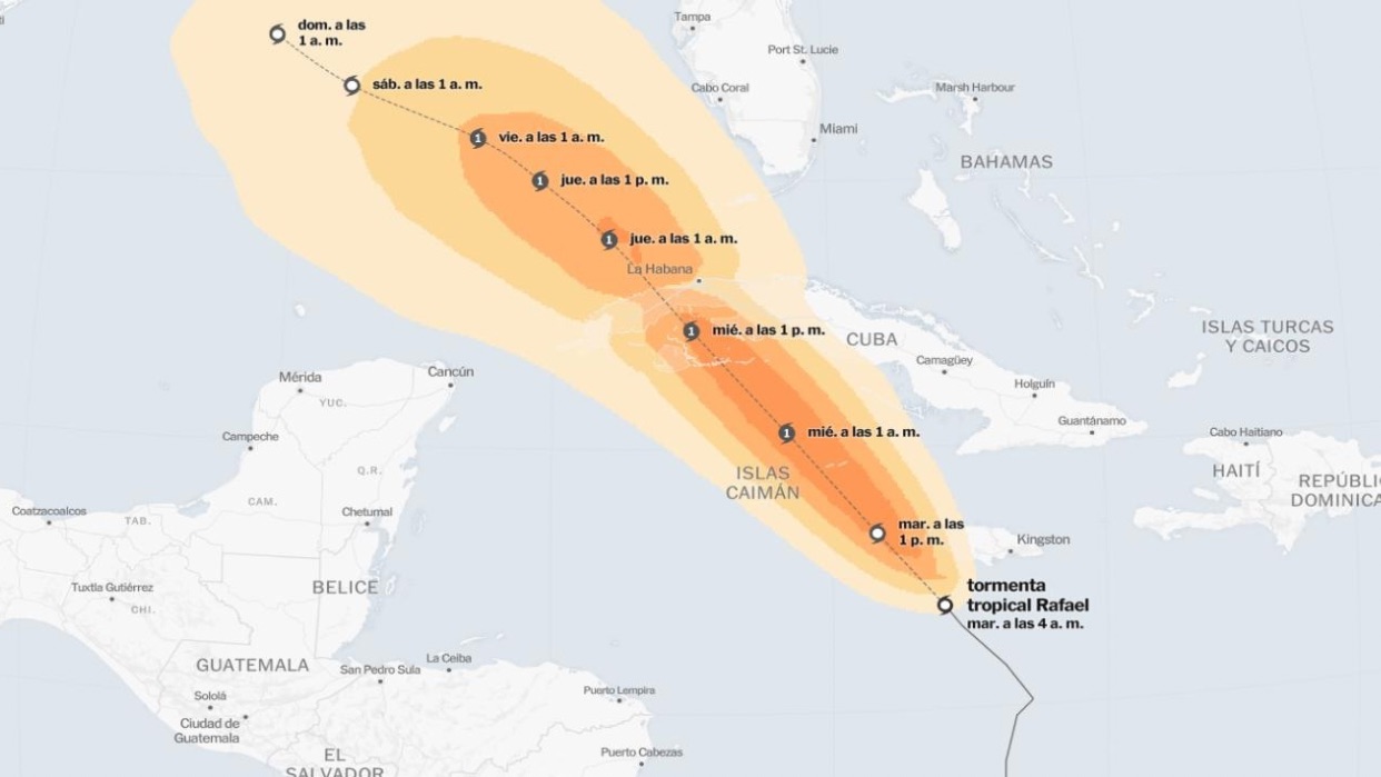 Cuba se prepara para el paso de la tormenta tropical Rafael