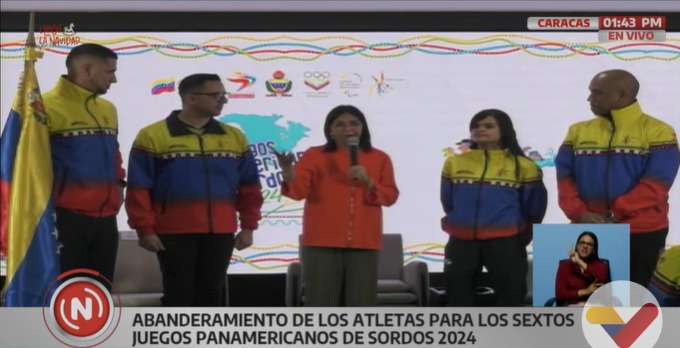 Vicepresidenta abanderó a los atletas que van a los VI Juegos Panamericanos