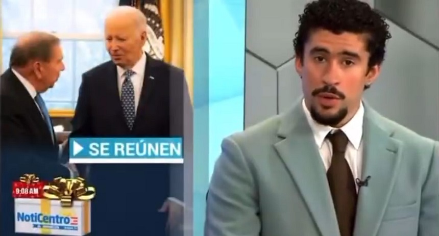Bad Bunny sorprendió como presentador de noticias y así narró visita de Edmundo González a EEUU