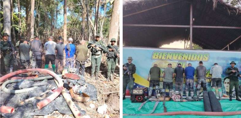 FANB captura a seis sujetos dedicados a la minería ilegal en Amazonas
