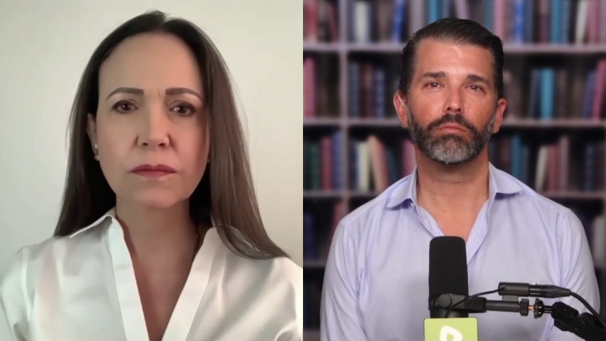 María Corina Machado se entrevistó con el hijo de Donald Trump por video chat