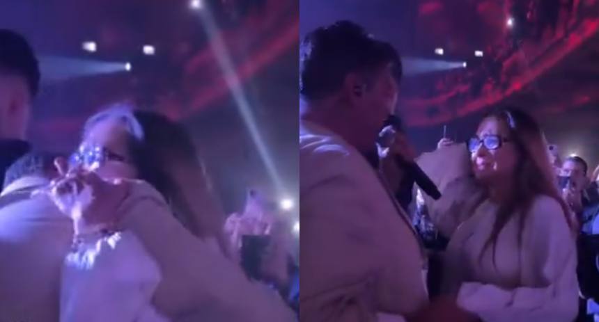 La emotiva reacción de Alba Roversi luego que Guillermo Dávila se acercó para cantarle en su show