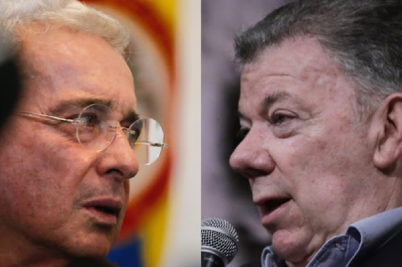 Álvaro Uribe acusa a Juan Manuel Santos de 'hipocresía' por asistir a la cámara ardiente de Miguel Uribe