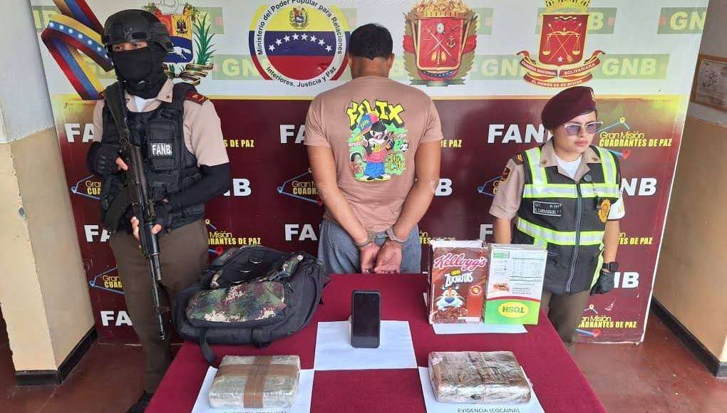 Incautan más de 2 kilos de cocaína en puesto de control de Apure
