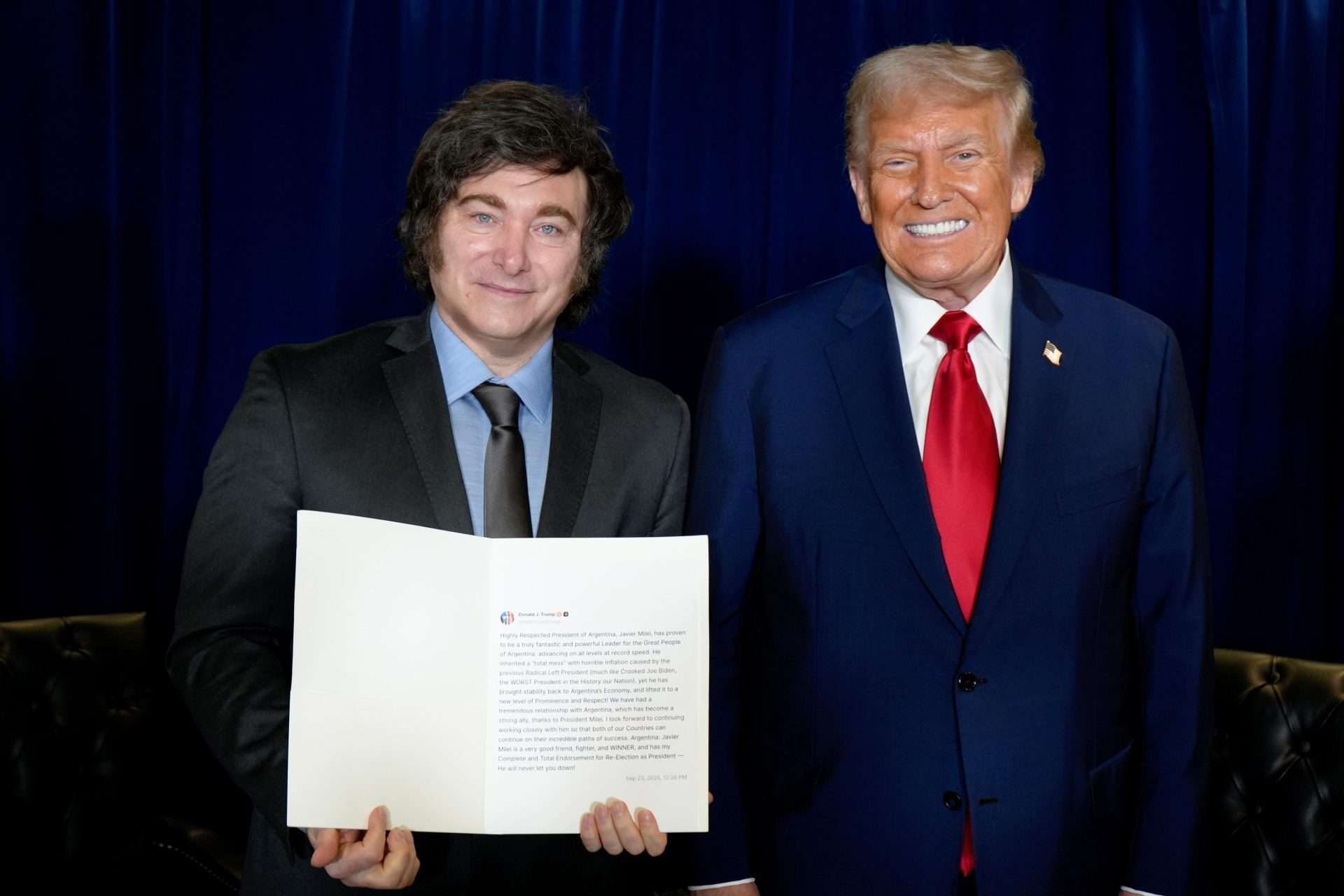 Milei pide dinero a Trump en medio de campaña electoral