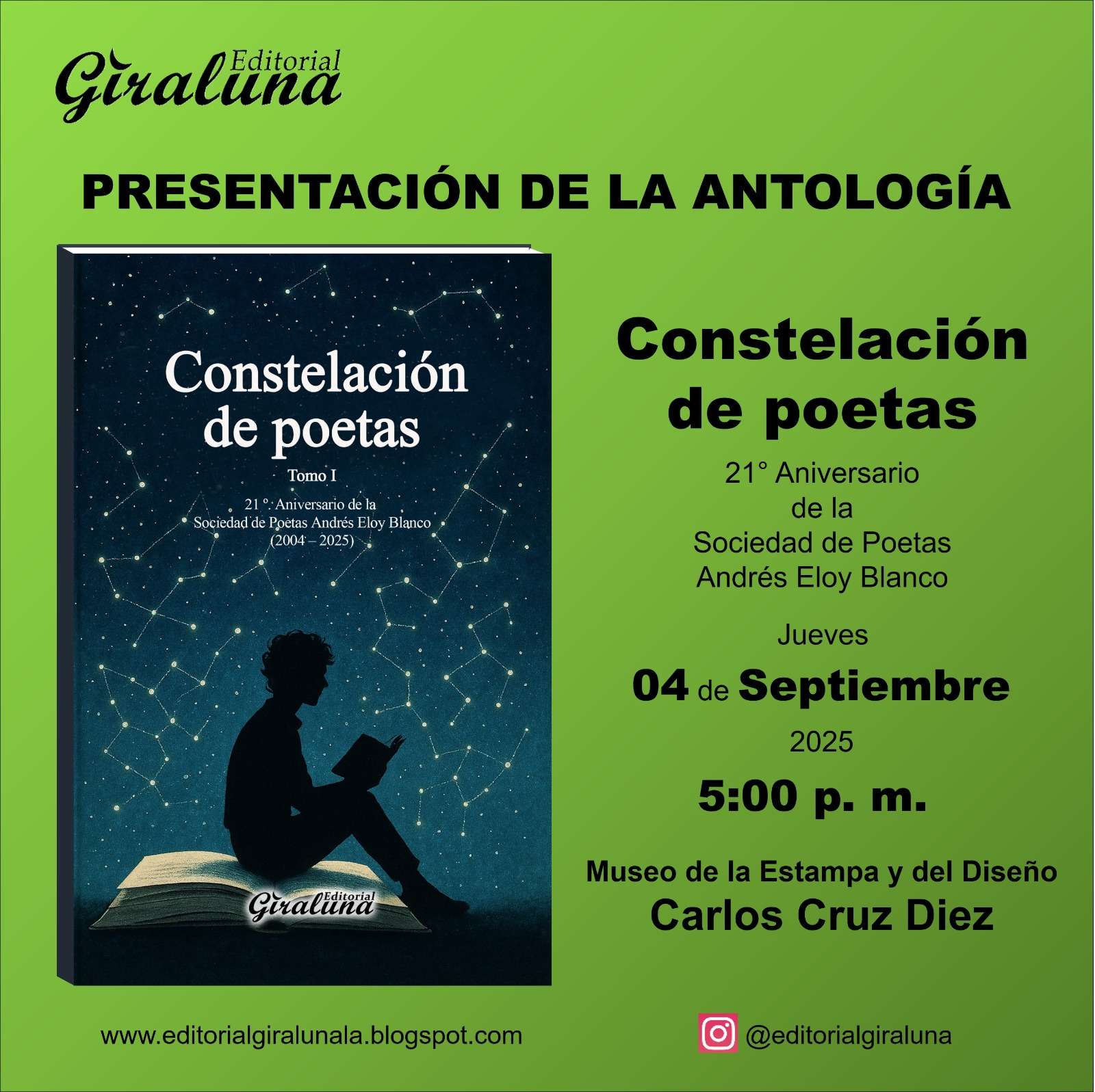 Antología "Constelación de poetas" se presentará en el Museo Carlos Cruz-Diez