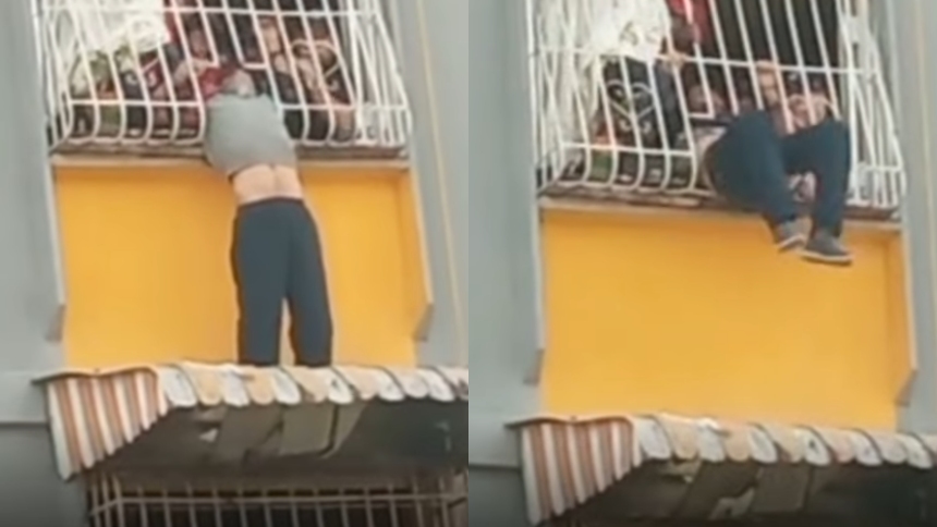 Bomberos lo salvaron a último momento