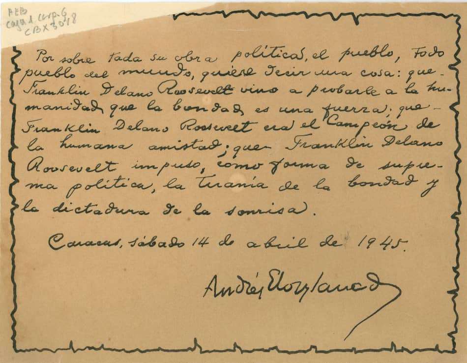 Manuscritos de Andrés Eloy Blanco