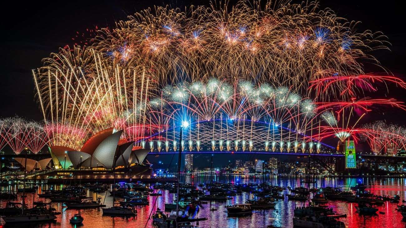 Entre luces y medidas extremas de seguridad Australia recibió 2026