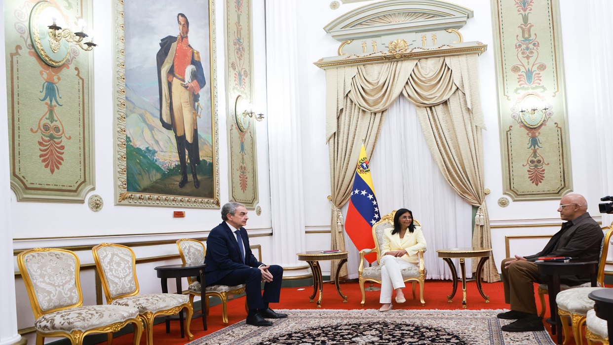 Presidenta Delcy Rodríguez recibió en Miraflores a Rodríguez Zapatero