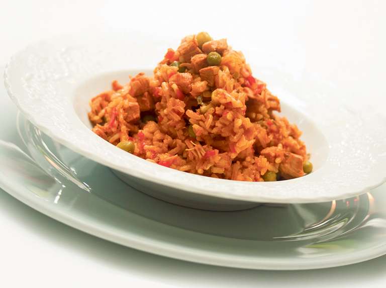 Arroz con pollo a la naranja