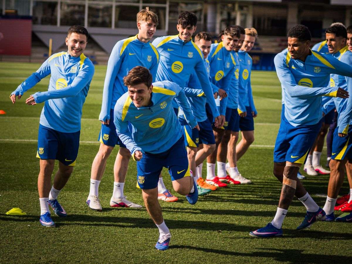 Gavi participó en sesiones grupales del Barcelona