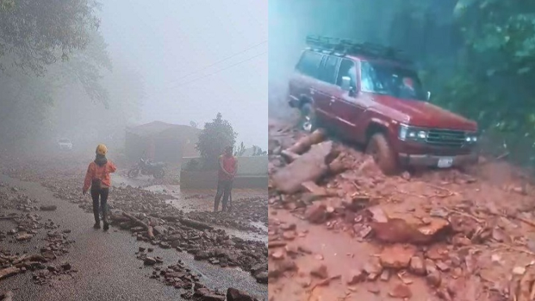 fuertes lluvias causan inundaciones, hay casas afectadas y vías cerradas