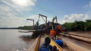 Ejecutan labores de canalización en el río Sarare