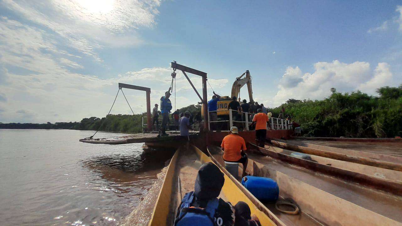 Ejecutan labores de canalización en el río Sarare