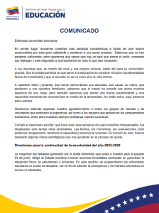 Ministerio de Educación anuncia reprogramación del calendario escolar tras sismos del 24J