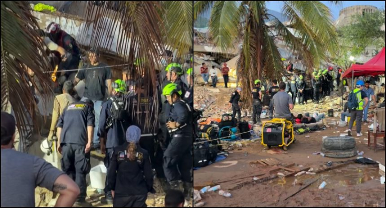 Detectan señales de vida bajo los escombros de un edificio en Caraballeda