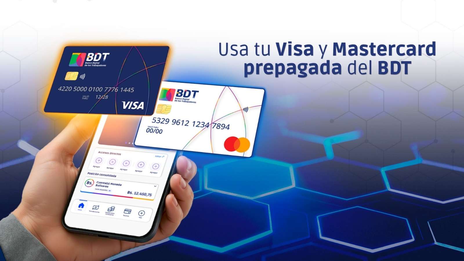 BDT activa tarjetas prepagadas Visa y Mastercard para sus usuarios