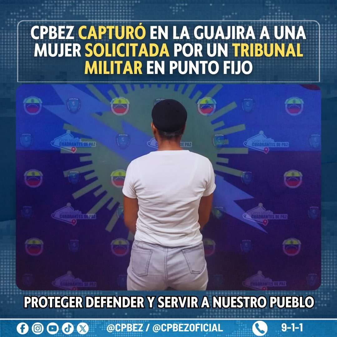 Capturada mujer que desertó de la Fuerza Armada